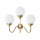 Applique 3 flammes E14 verre laiton véritable L : 39 cm