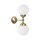 Badlampe Wand H: 36 cm 2-flammig E14 Glas Messing