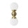 Badlampe Wand H: 36 cm 2-flammig E14 Glas Messing