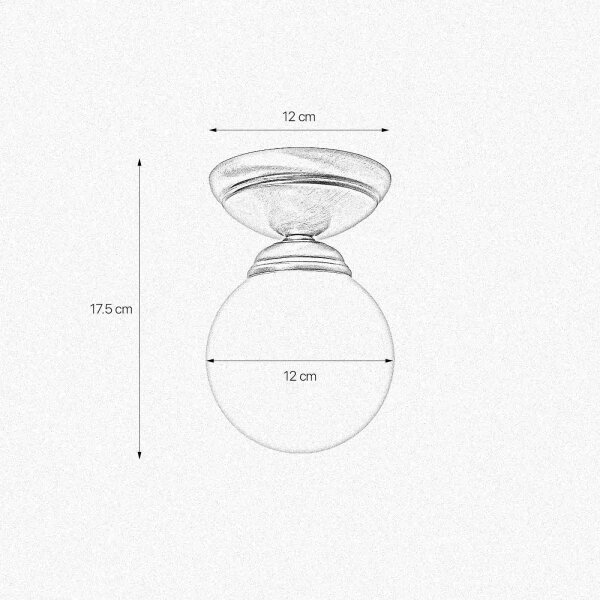 Plafonnier boule Ø 12 cm en bronze clair brillant blanc