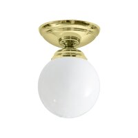 Deckenlampe Messing Glas E14 &Oslash; 12 cm Kugel Schirm