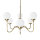 Lustre 6 flammes E14 en bronze clair brillant blanc