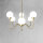 Lustre 6 flammes E14 en bronze clair brillant blanc