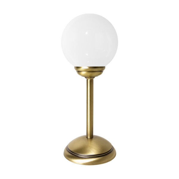 Lampe de table verre laiton H : 31 cm Abat-jour sphérique E14 petit