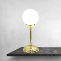 Tischlampe Messing Glas H: 31 cm Kugel Schirm E14