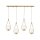 Suspension réglable en laiton véritable verre 4-flamme E14
