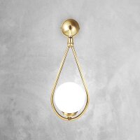 Wandleuchte Jugendstil H: 44 cm Messing Glas in Bronze...