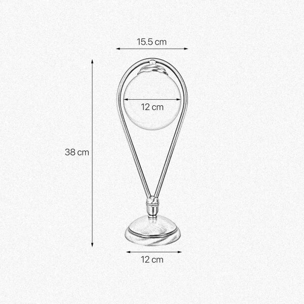 Lampe de table laiton verre 38 cm en bronze clair blanc E14
