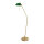 Stehlampe in Bronze hell Grün E27 146 cm Echt-Messing Glas