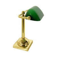 Lampe de banquier petite 25 cm E14 orientable laiton verre