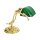 Bankerlampe E14 23 cm in Messing poliert Grün Glas