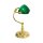Bankerlampe Grün Messing massiv Glas 29 cm hoch schwenkbar