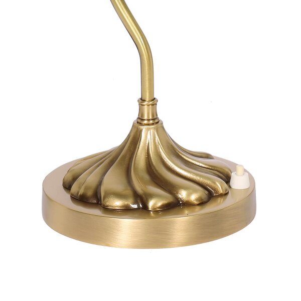 Lampe de banquier en bronze vert clair E27 29 cm verre laiton