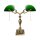 Lampe de banquier 42,5 cm 2 flammes E27 laiton véritable Interrupteur à tirette