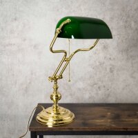 Lampe de banquier Art Nouveau 47 cm laiton verre...