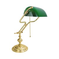 Lampe de banquier Art Nouveau 47 cm laiton verre...