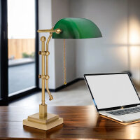 Lampe de bureau laiton verre H : 49 cm Interrupteur...