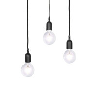 Suspension Ø 40 cm 3-flamme E27 noir mat...