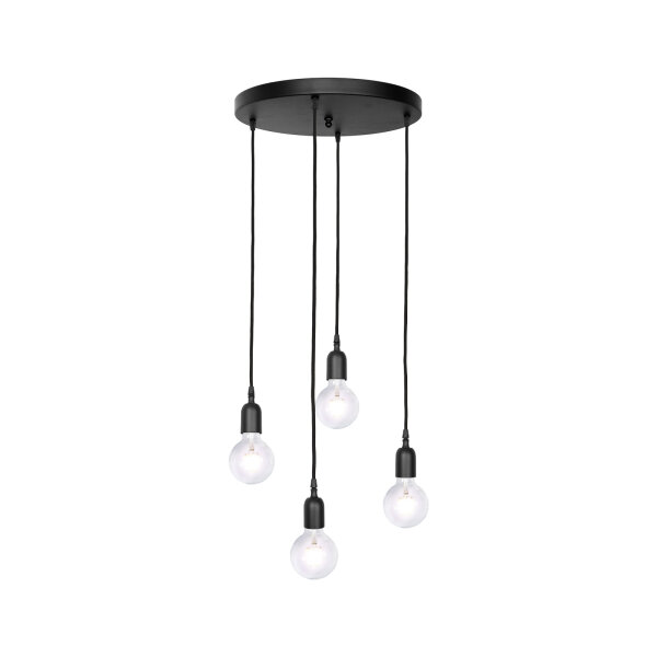 Pendelleuchte Schwarz Ø 40 cm Messing Eisen verstellbar E27