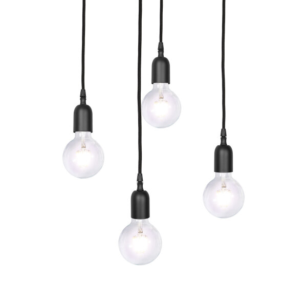 Pendelleuchte Schwarz Ø 40 cm Messing Eisen verstellbar E27
