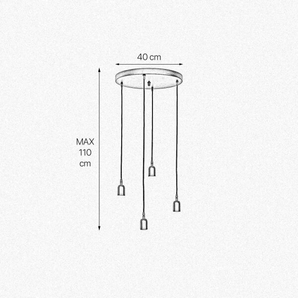 Pendelleuchte Schwarz Ø 40 cm Messing Eisen verstellbar E27