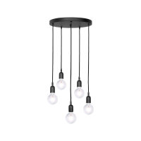 Hängelampe Schwarz 5-flammig E27 Ø 40 cm...