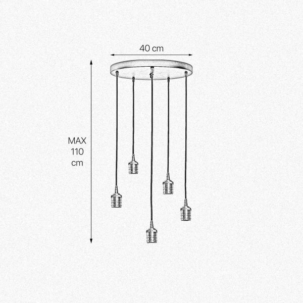 Pendelleuchte rund Ø 40 cm Messing Eisen verstellbar