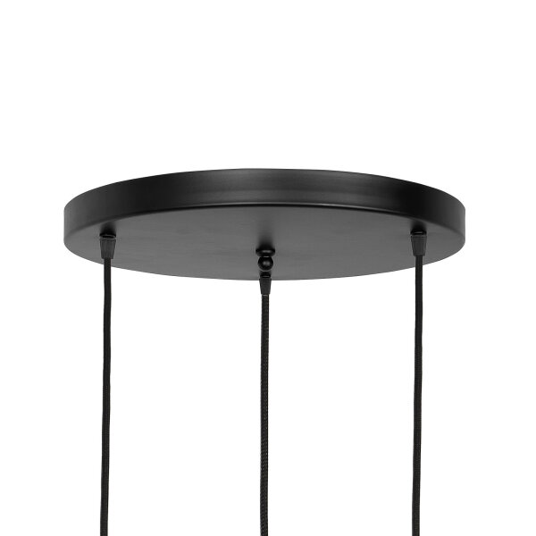 Lampe à suspendre 3 flammes noir laiton fer Ø 40 cm pour E27