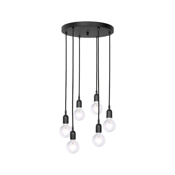 Pendelleuchte Messing Eisen Ø 40 cm 6-flammig E27 Schwarz
