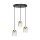 Pendelleuchte 3-flammig verstellbar Messing Eisen Glas Ø 45 cm
