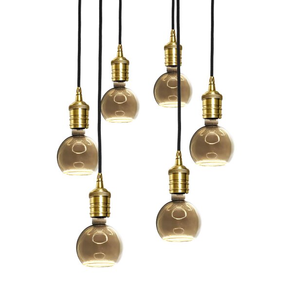 Lampe à suspendre noire pour 6x E27 Ø 40 cm laiton fer
