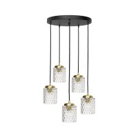 Suspension Ø 45 cm laiton fer verre E27...