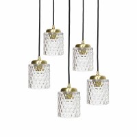 Suspension Ø 45 cm laiton fer verre E27...