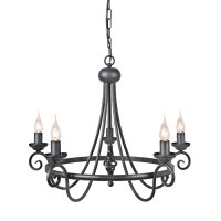 Lustre CAMELOT 4 Noir 4xE14 Ø58cm raccourcissable...