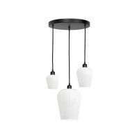 Suspension noir blanc 3 flammes E27 Ø 47,5 cm ADRIAN
