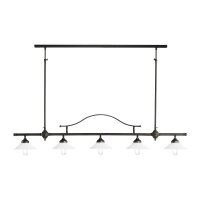Plafonnier ajustable laiton verre E27 L : 140 cm grand