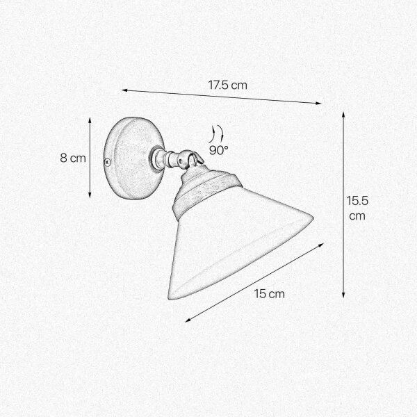 Spot Lampe murale réglable laiton verre en bronze blanc