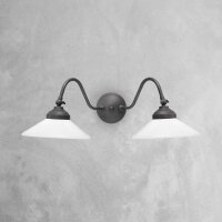 Applique rustique SOFIA laiton verre 2 flammes orientable