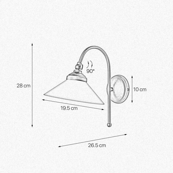 Applique murale en bronze mat blanc E14 verre laiton orientable