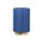 Tischlampe Stoffschirm H: 24 cm Blau Messing massiv E27