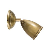 Spot Lampe Wand E27 Messing in Bronze hell gl&auml;nzend