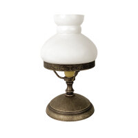 Tischlampe Glas Messing 23,5 cm in Bronze Antik...