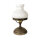 Tischlampe Glas Messing 23,5 cm in Bronze Antik Weiß E14