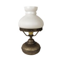 Lampe de table Art Nouveau laiton verre en bronze blanc...