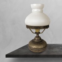 Lampe de table Art Nouveau laiton verre en bronze blanc...