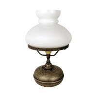 Lampe de table laiton verre 36,5 cm en bronze antique...
