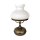 Lampe de table laiton verre 36,5 cm en bronze antique blanc E14