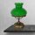 Lampe de table verre laiton H : 36,5 cm E27 en bronze vert antique