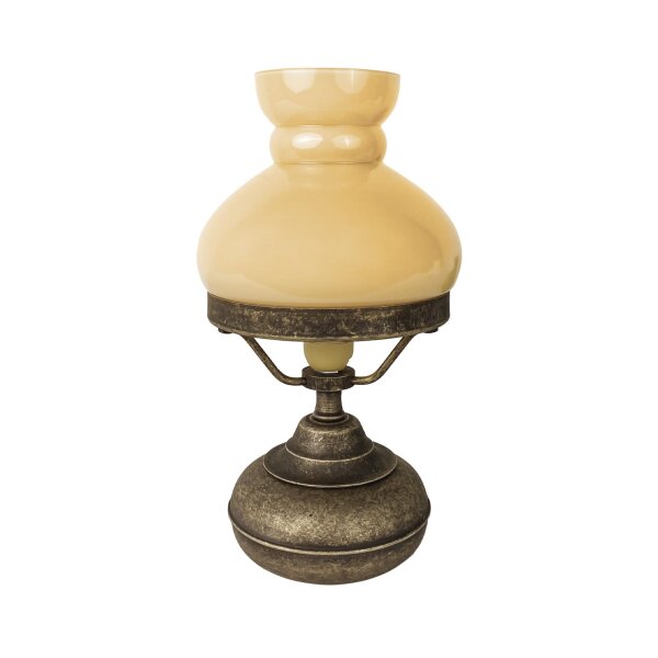Tischleuchte 24,5cm Jugendstil Glas Messing E14
