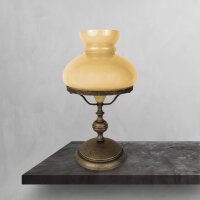 Lampe de table laiton verre 39 cm en bronze antique...